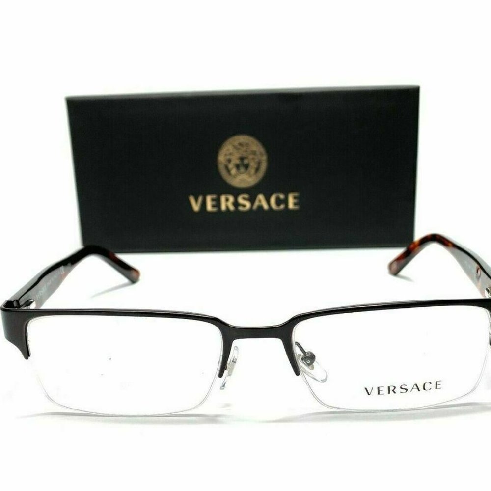 Sale! Versace Brown Rectangular 53mm Men's Glasses - Picture 2 of 4